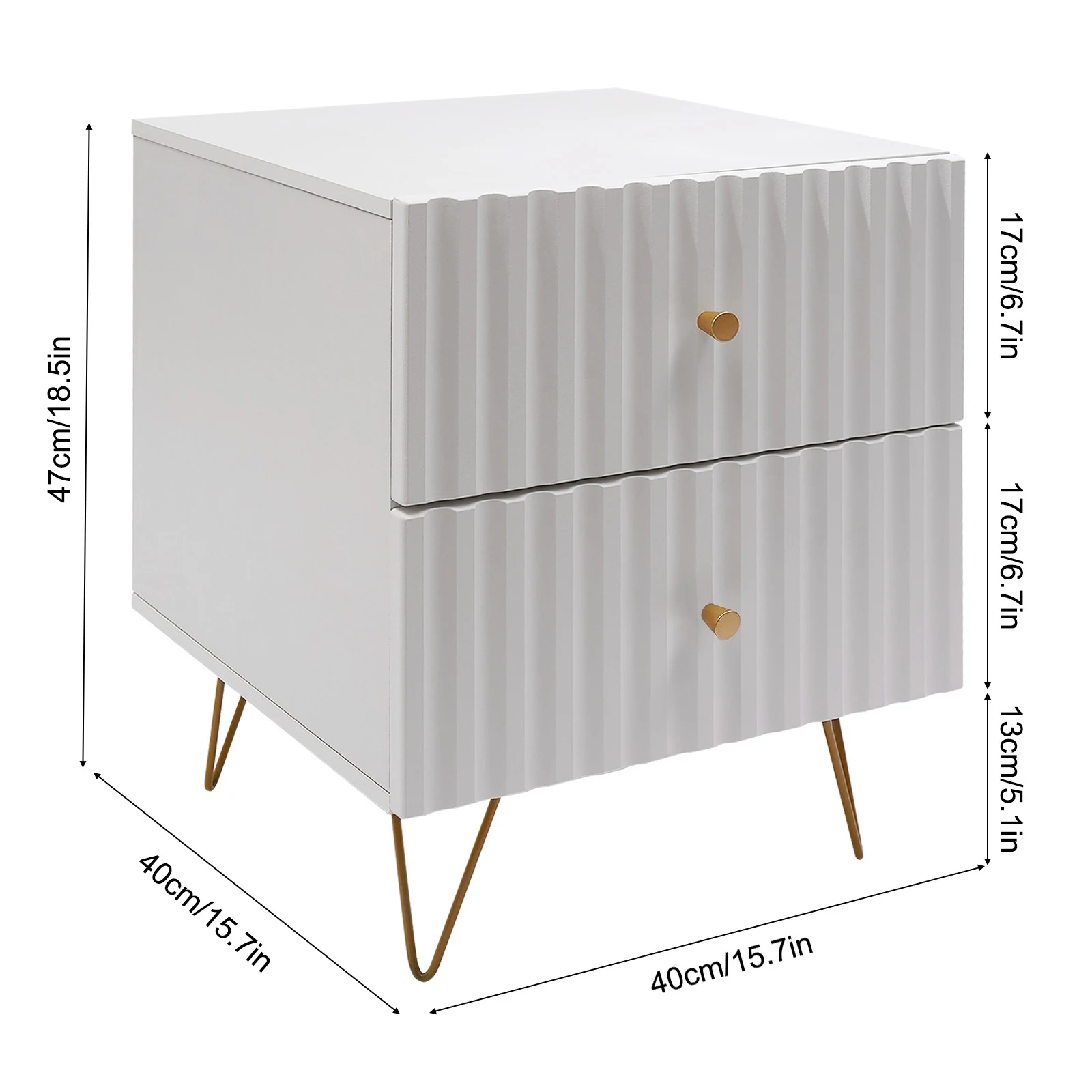 Moderne Nachtkastje Minimalistische Bedden Met 2 Laden Bijzettafel Voor Slaapkamer Wit En Goud Eenvoudig Meubilair Eenvoudige Montage