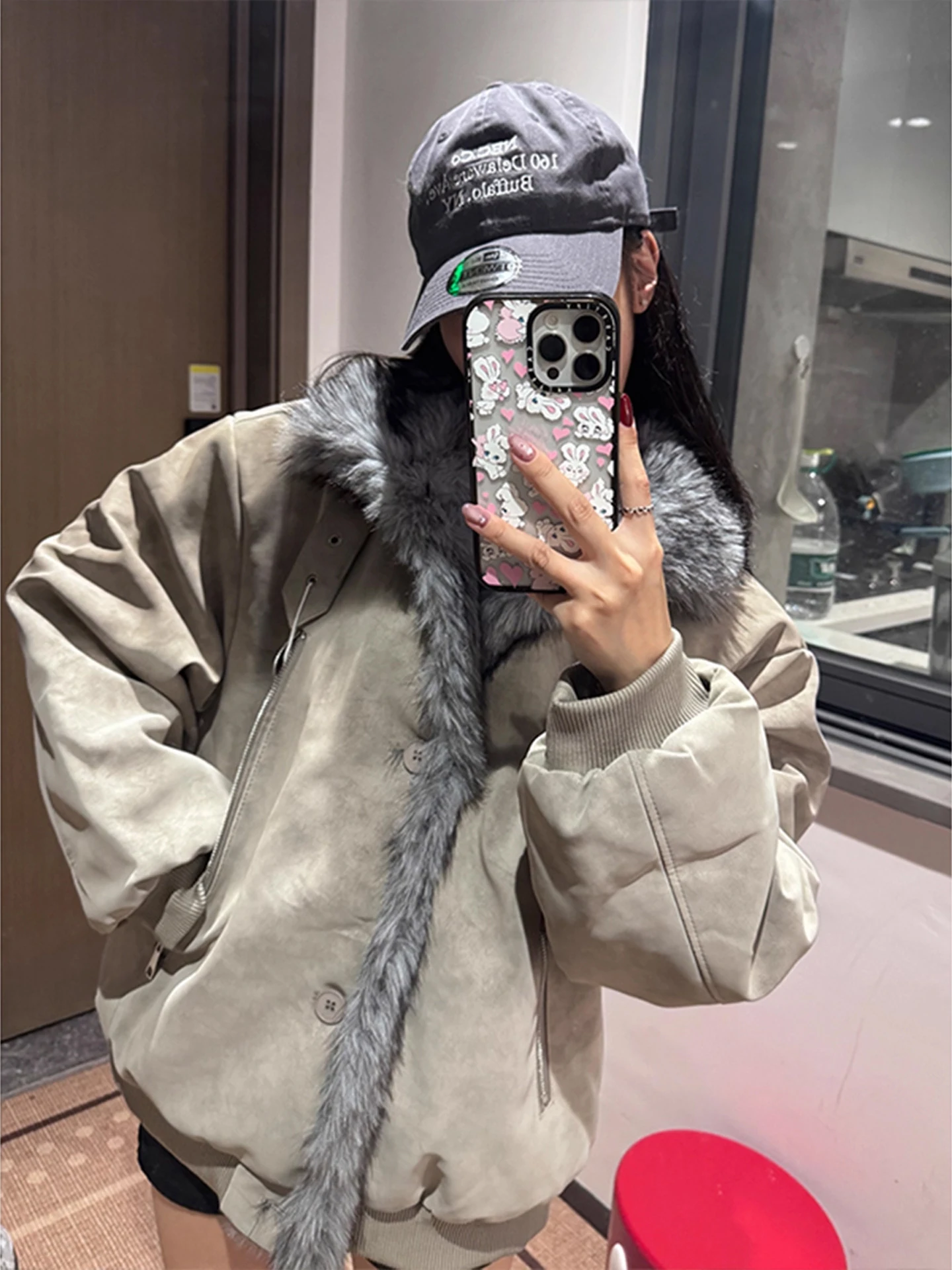 

Ретро американское хлопковое рабочее пальто с меховым воротником Mountain Eagle Jaet Thiened для мужчин и женщин, зимнее высококачественное пальто