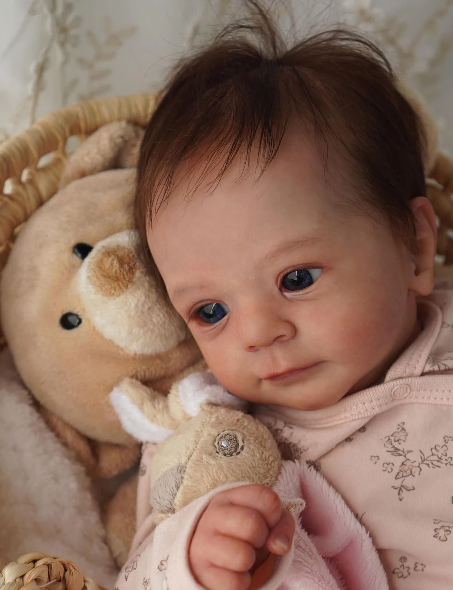 NPK 49CM Hand-Painted Reborn Baby Doll Newborn Felicia Realistic 3D Skin Tone High-Quality Genesis Painting Collectible Doll