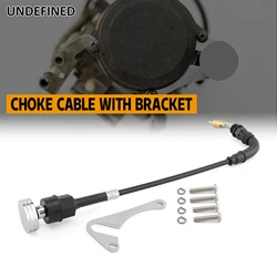 For Harley Big Twin Sportster XL 883 1200 XL883 XL1200 1988-2006 Twin Cam Motorcycle Carburetor Choke Cable With Bracket
