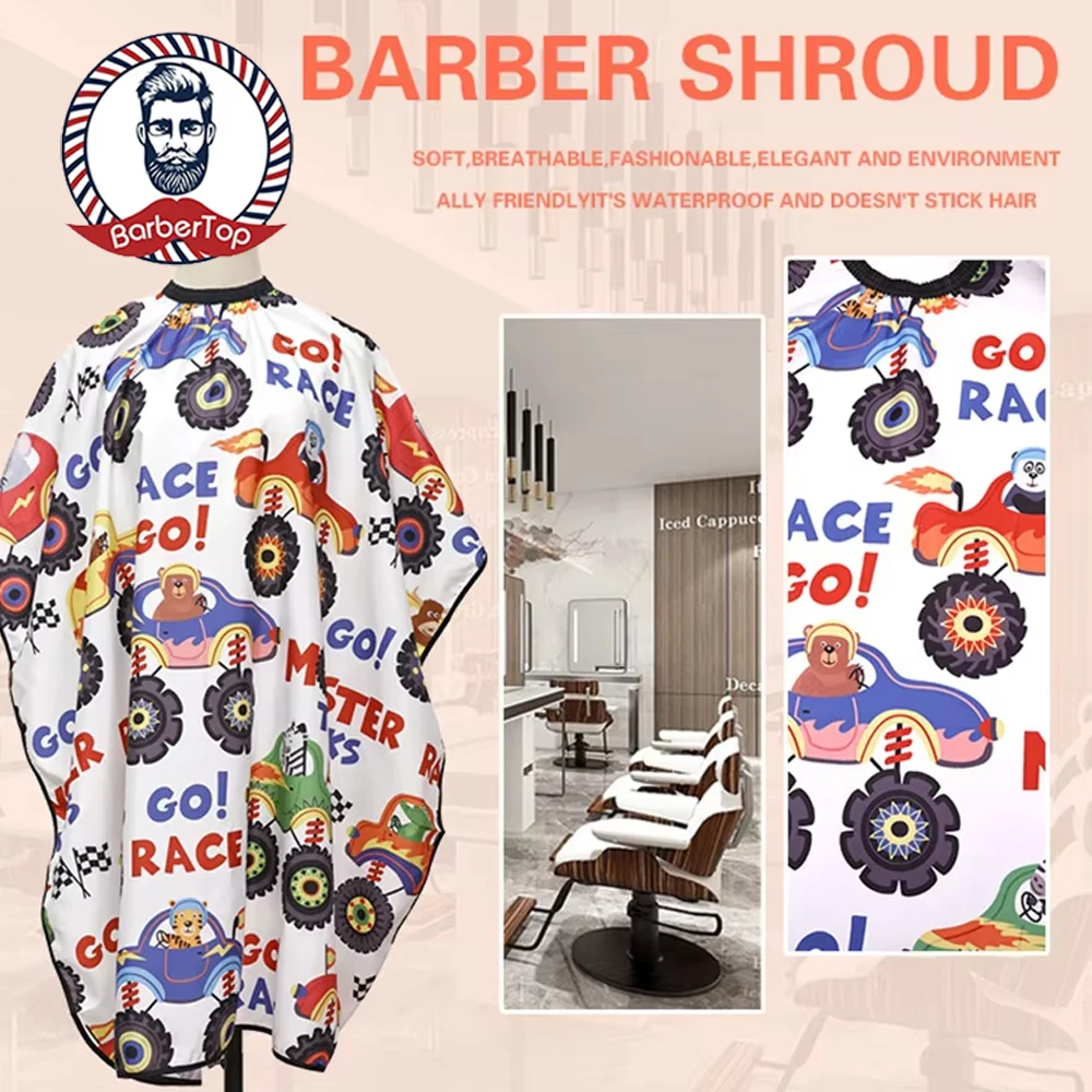 

Kids Cartoon Haircut Cape Professional Waterproof Hair-Cut Salon Barber Wrap Barber Styling Supplies for Children