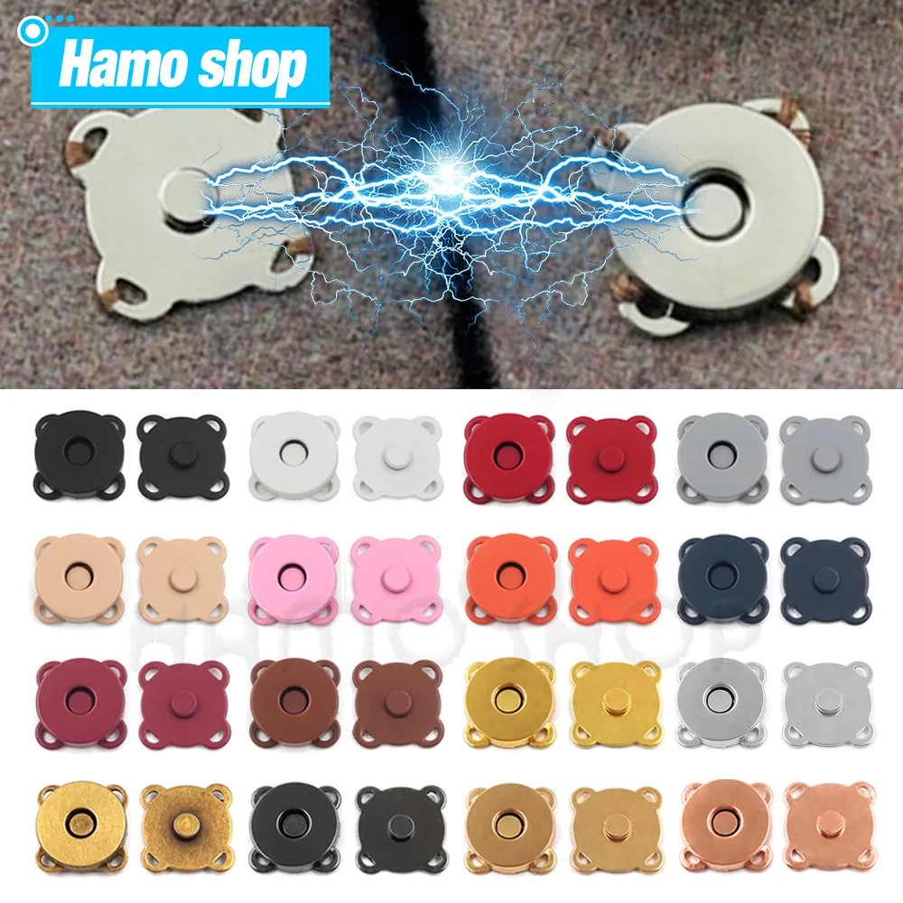 10/12 Stück 10/14/18mm Metall Magnetverschluss Aufnähbare Magnetknöpfe Schnappverschluss für Geldbörsen Handtaschen Zubehör