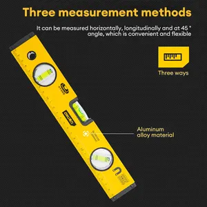 Spirit Magnetic Torpedo Level Tool, 3 Fläschchen, Aluminium, schockdes Blasen, hohe Sichtbarkeit, langlebige MesslED 12 Hauptverkaufs -Mini -Leveler - №12