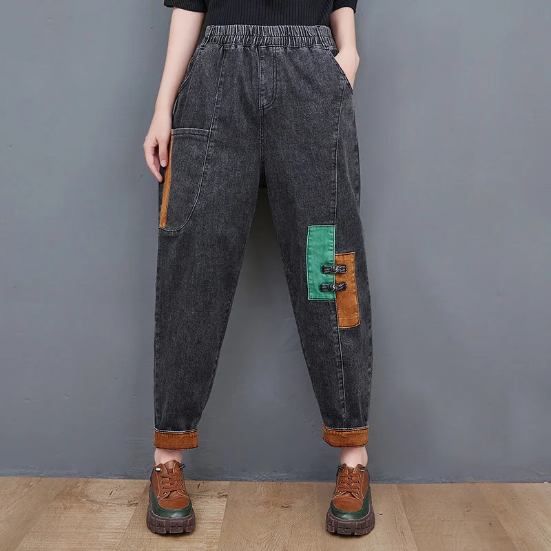 Jean Baggy décontracté pour femmes, Streetwear Vintage Harem Vaqueros, taille haute, Denim, pantalon rétro Cowboy, automne 2022