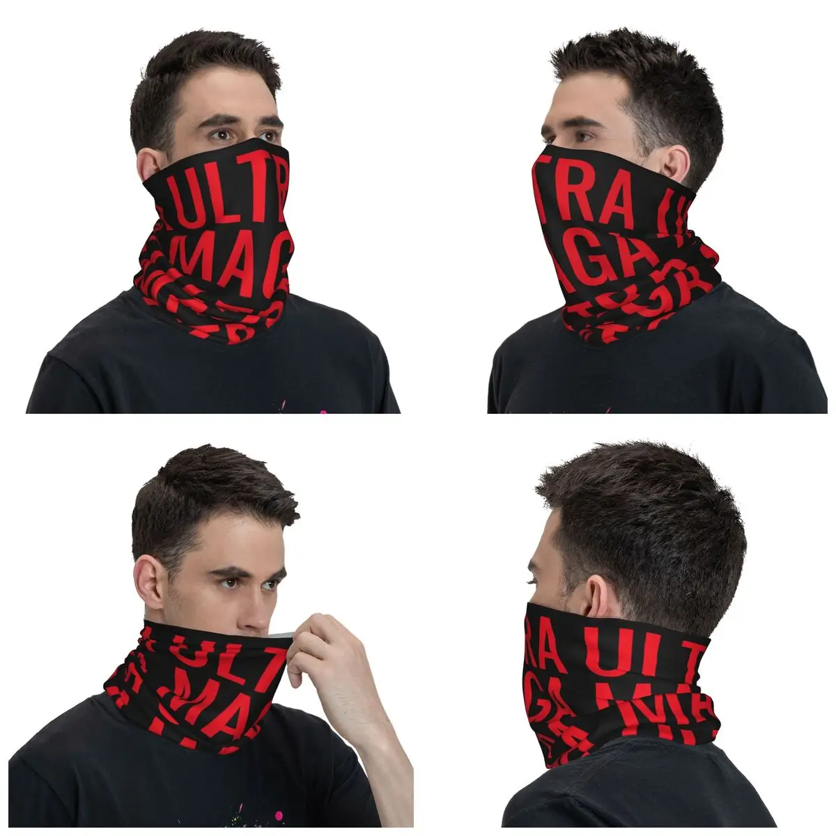 Ultra MAGA 2024 Trump Bandana Neck Gaiter Printed Balaclavas Wrap Scarf Warm Headwear Running Outdoor Unisex Adult Washable