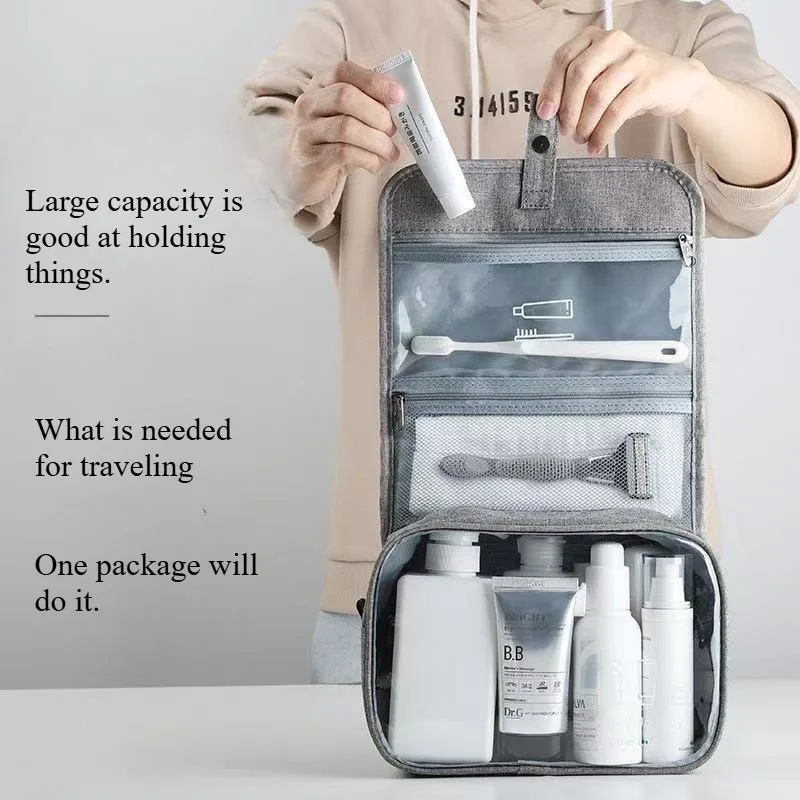 1 قطعة أكسفورد النسيج رجال الأعمال المحمولة حقيبة التخزين أدوات الزينة المنظم النساء حقيبة مستحضرات التجميل مقاوم للماء معلقة السفر غسل الحقيبة #5