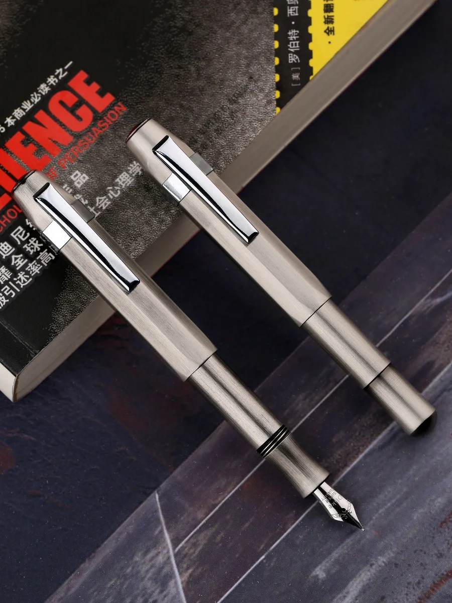 MAJOHN ألفا جميع النحاس خمر السفر قصيرة الحبر قلم حبر ، EF/F/عازمة بنك الاستثمار القومي سبائك الألومنيوم مدرسة مكتب جيب الكتابة هدية القلم