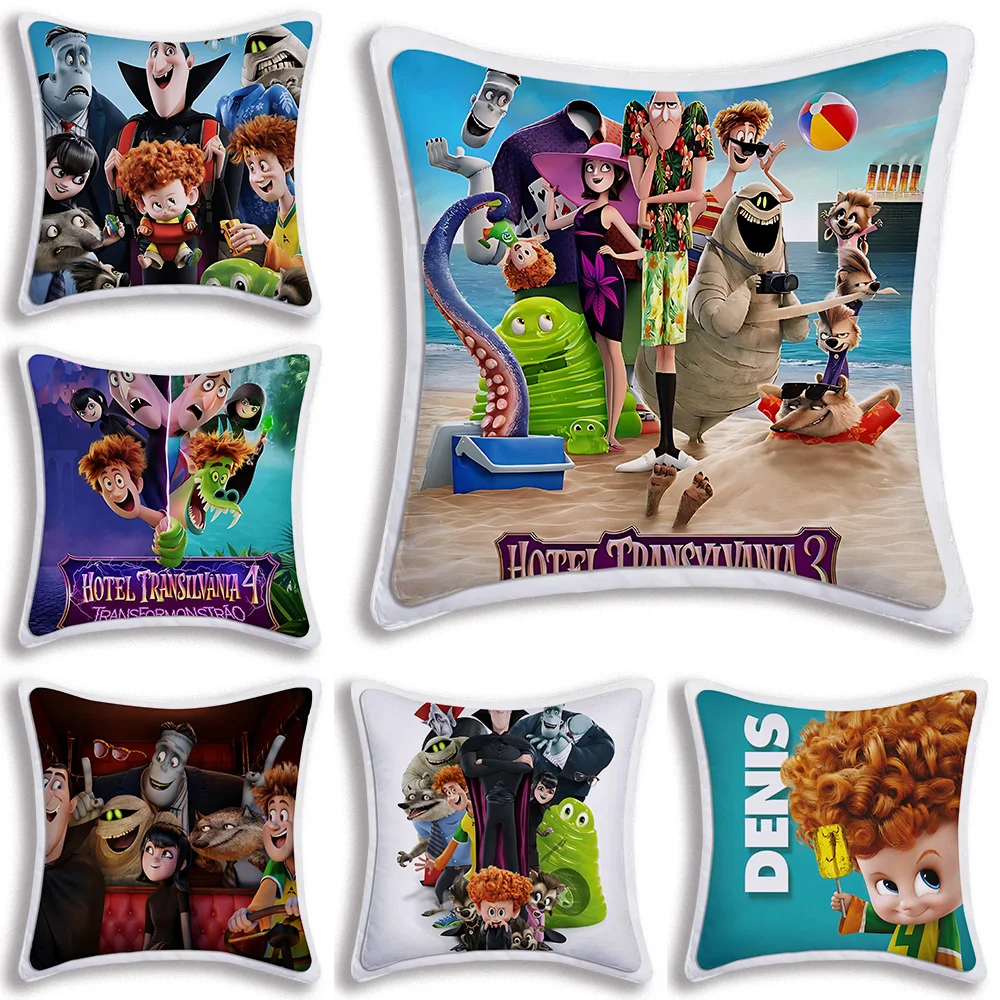 Hotel Transylvania Pillow Covers Cartoon Sofa Decorative Home Double-sided Printing Short Plush Cute Cushion Cover