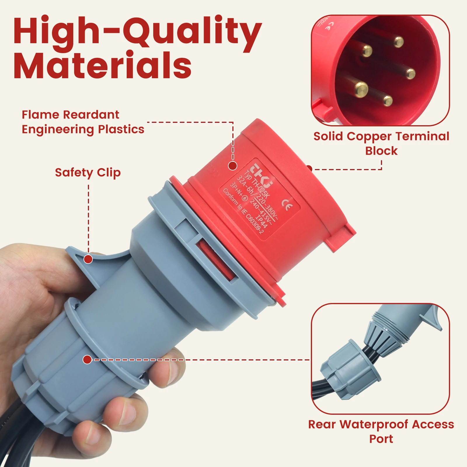 4IN1 400 فولت 16A CEE محول عالية الحالي الفاصل إلى 230 فولت الفاصل تمديد كابل اقتران للسيارات الكهربائية المنازل ديكور