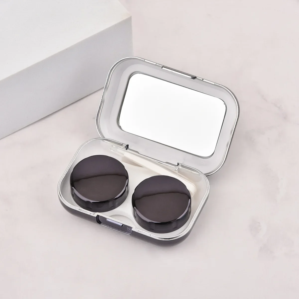 Fashion Contact Lens Case Mirror Soaking Container Business Travel Holder Kit – Detail 6