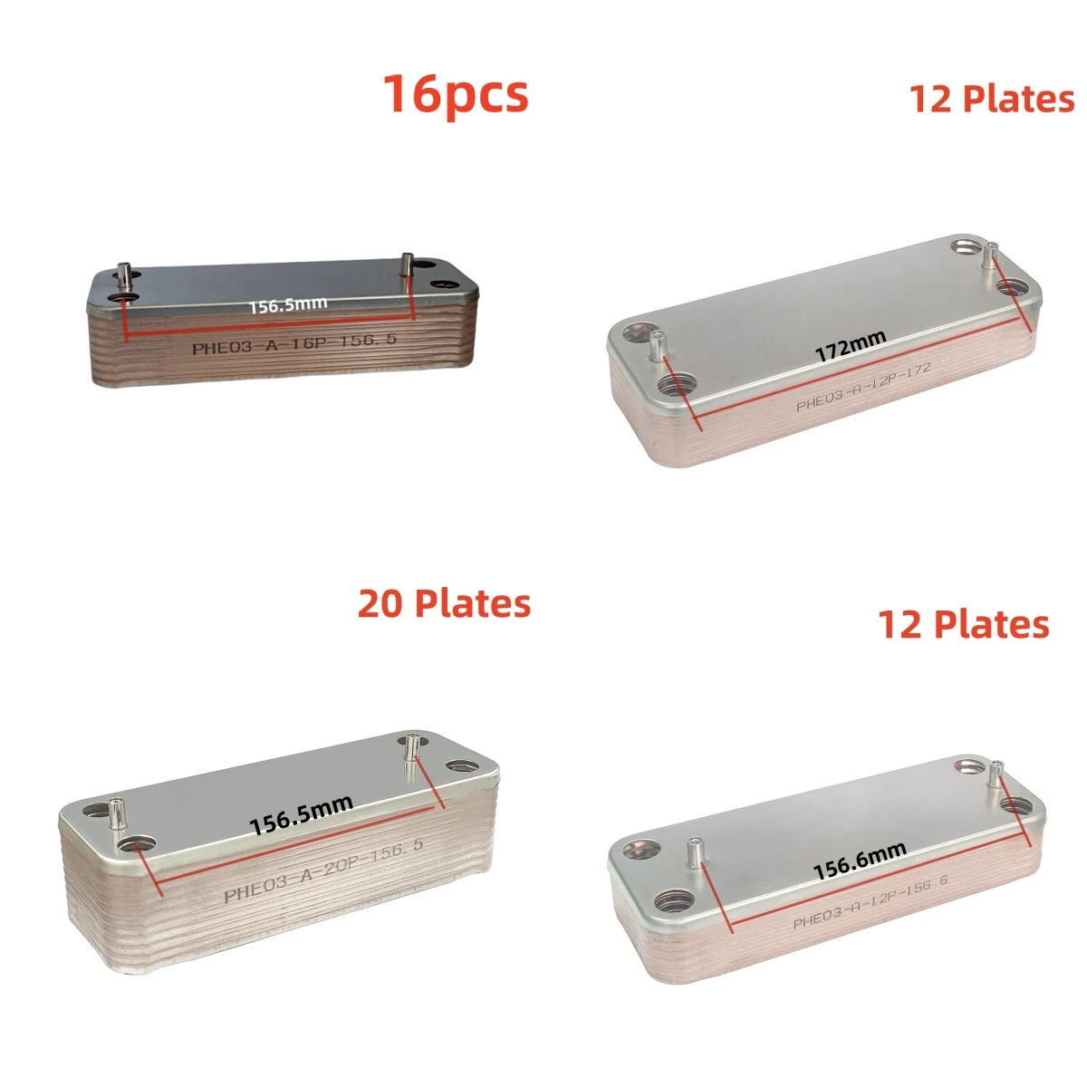 1 قطعة 11/12/16/20 لوحات أجزاء فرن التدفئة غلايات الغاز اكسسوارات الفولاذ المقاوم للصدأ مبادل حراري