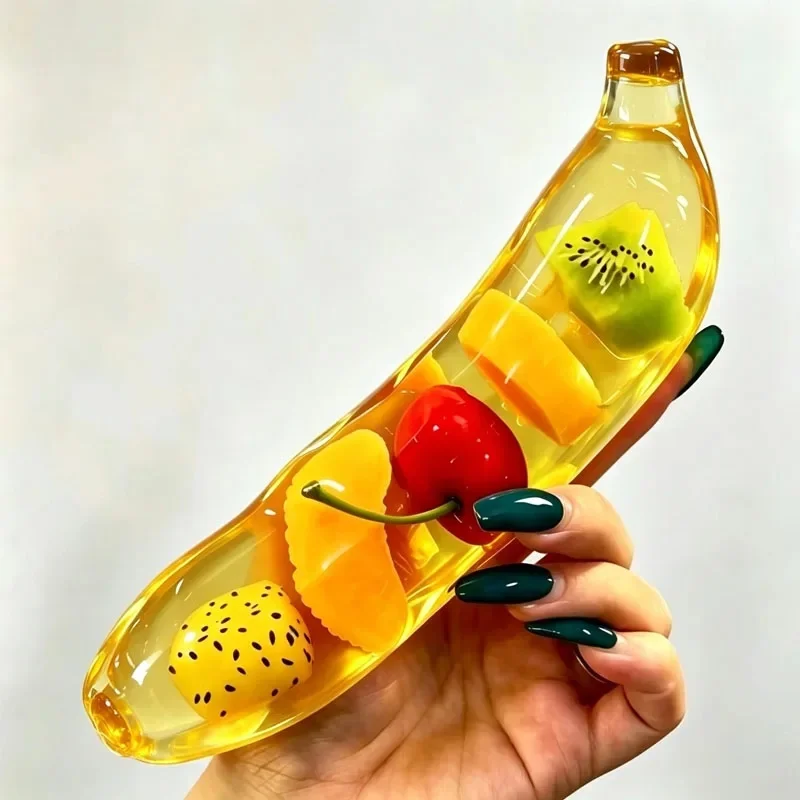 Slow Rising Maltose Filled Banana Squishy Toy, Fruit Shaped Squeeze Sensory Fidget Stress Relief for Adults