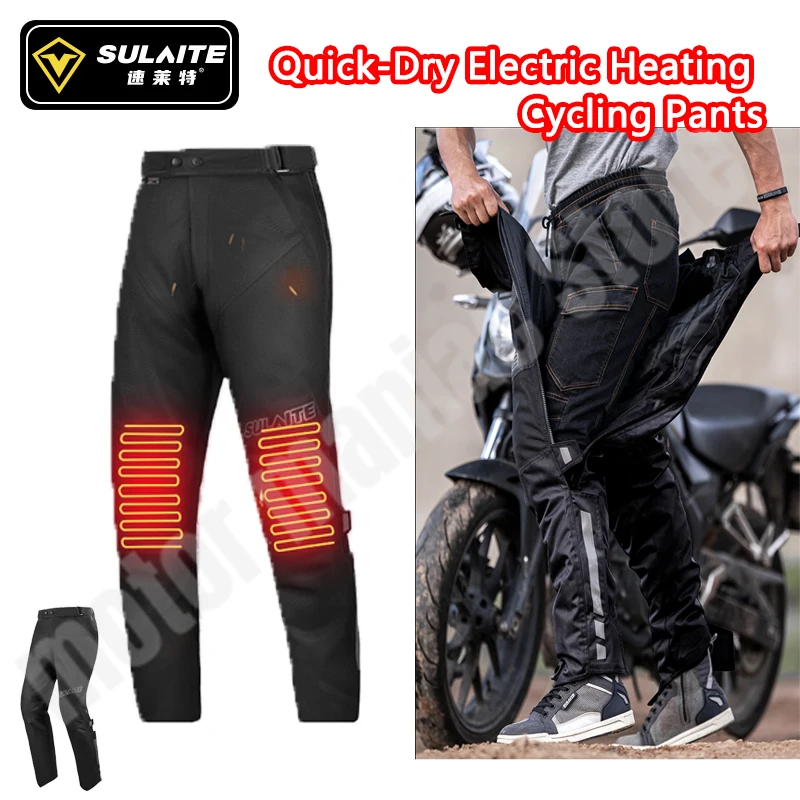 

Winter Warm Motorcycle Riding Pants Electric Heating Quick Release Pants Windproof Detachable CE Protective Equipment 따뜻한 라이딩 팬츠