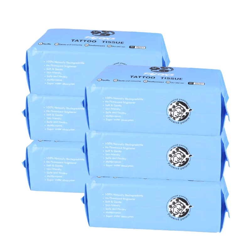 KVM Tattoo Wipe Paper Disposable Anti Stick Durable Soft Tissue Towel Dry and Wet Dual-use No Shedding Tattoo Cleaning Tools