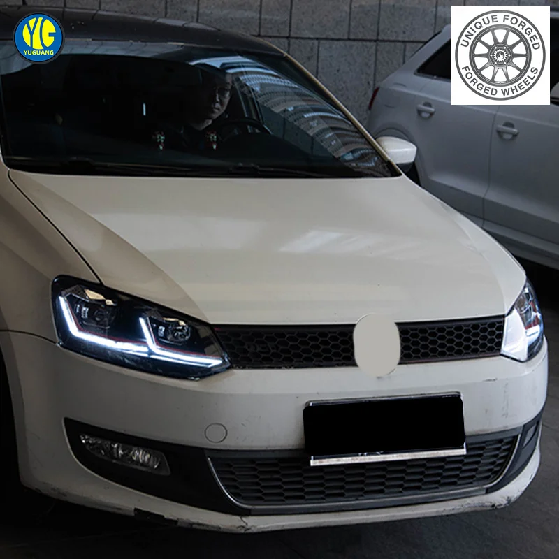 26 Style For VW POLO 6R 2011-2018 LED Headlight Upgrade MK5 2011 2018 DRL Projectors 12V Front Lamp 6000K LHD And RHD Head Lamp