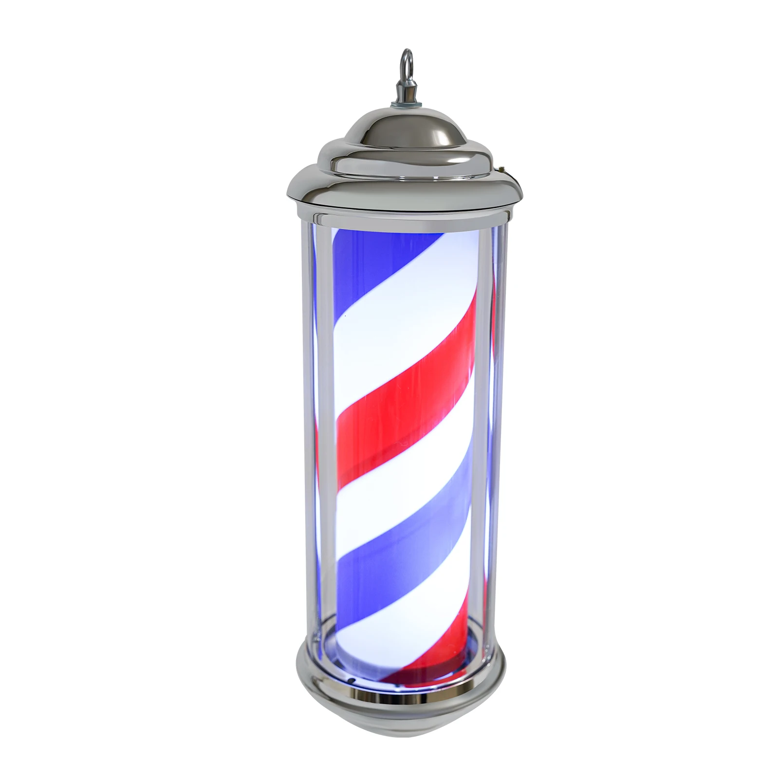 Imagem -05 - Girando o Sinal de Luz Led Suspenso Barbearia Led Sign Hair Salon Pole Branco Tabuleta Dourada