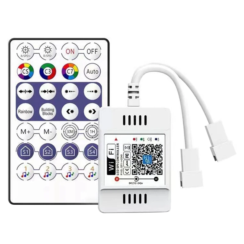 

New DC12-24V 28 Key RF Controller WiFi APP Music Voice Remote Control for WS2812B WS2811 RGB LED Strip Light Home Dimmer