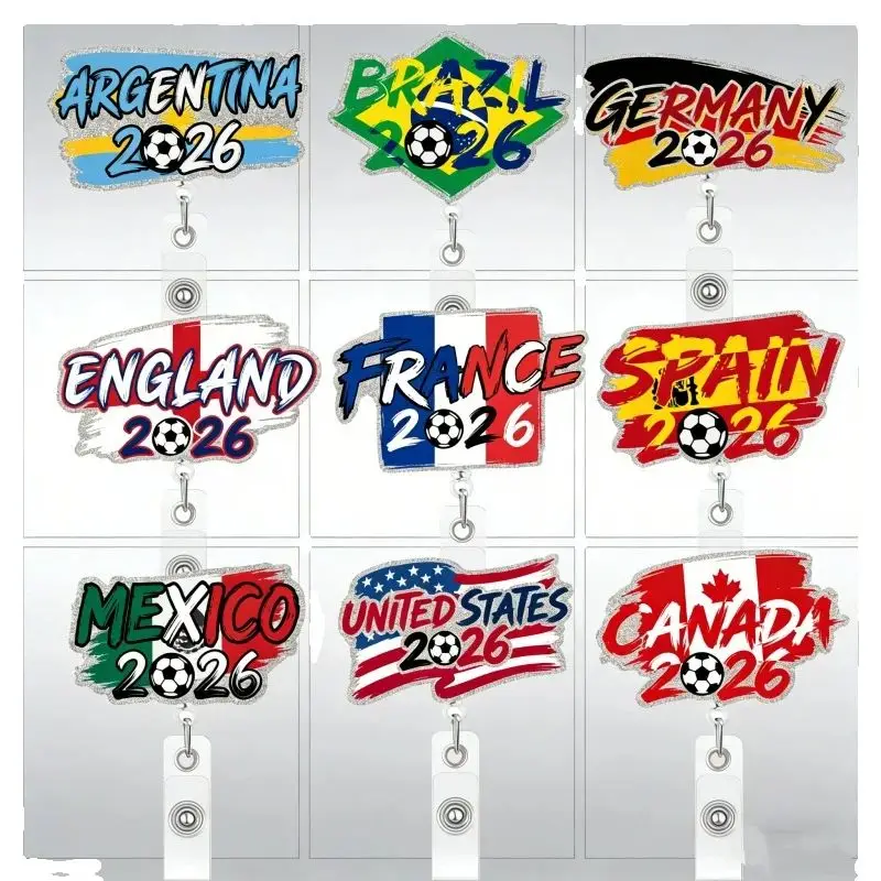 

Sports Soccer Football Fans Retractable Nurse Badge Reel Inspiring Phrase Name Tag ID Card Holder Lanyard School Office Supply