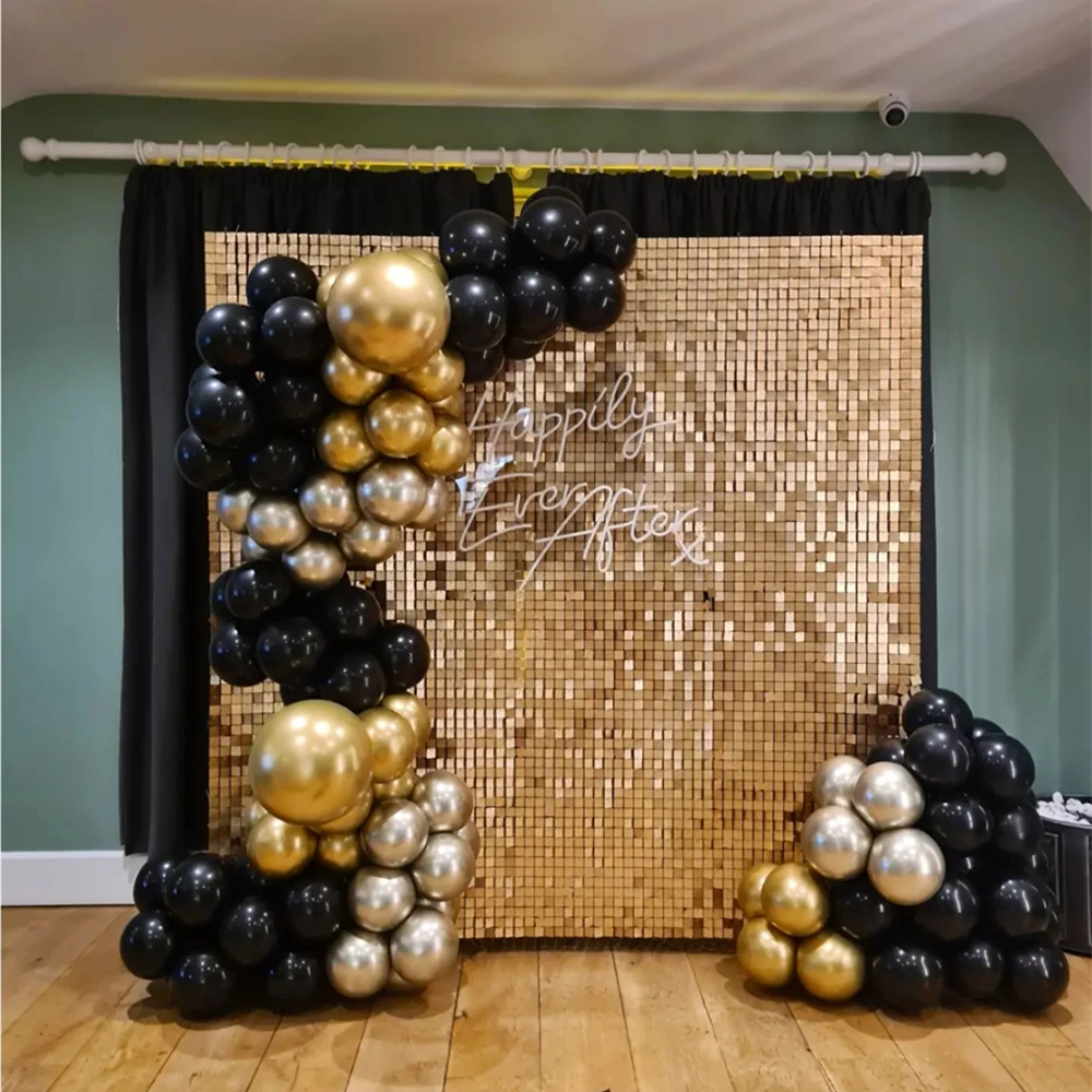 Painel de Parede Brilhante com Glitter, 16 Peças de Lantejoulas Iridescentes para Decorações de Festas de Aniversário e Casamentos