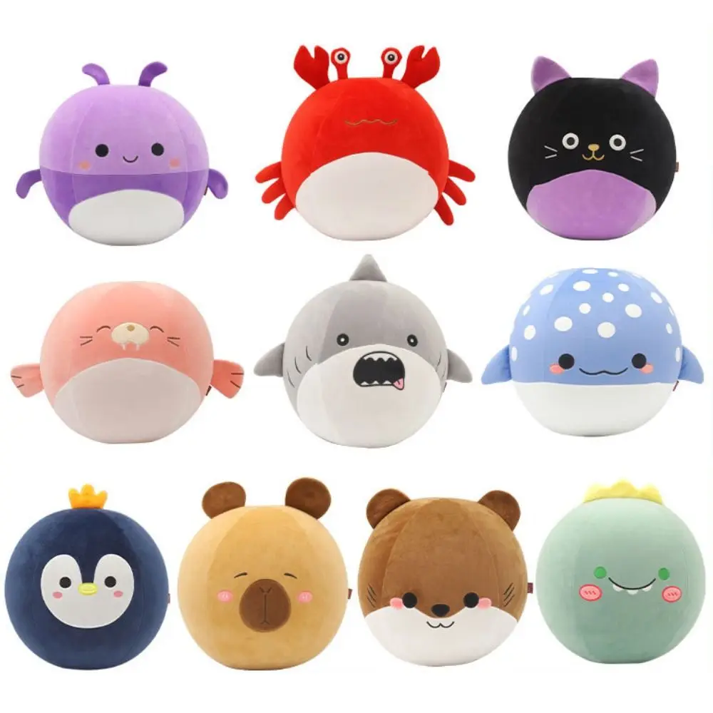 

Cartoon Design Inflatable Plush Pillow Cute Animal Children's Size Spherical Inflatable Toy Inflatable Material Soft