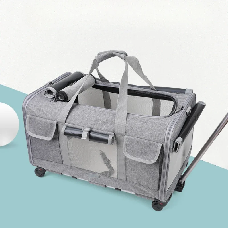 Large Portable Pet Trolley Case Detachable Dog Foldable Pet Travel Bag for Cats Pet Travel SuitcasePet