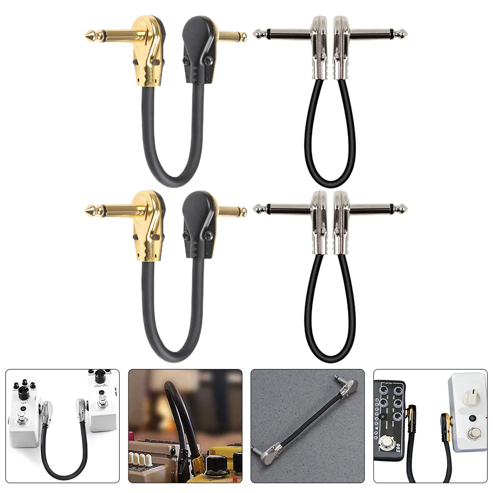 

4pcs Guitar Effect Cable Black Audio Patch Cord For Electric Guitar Bass Keyboards Musical Instruments Accessory
