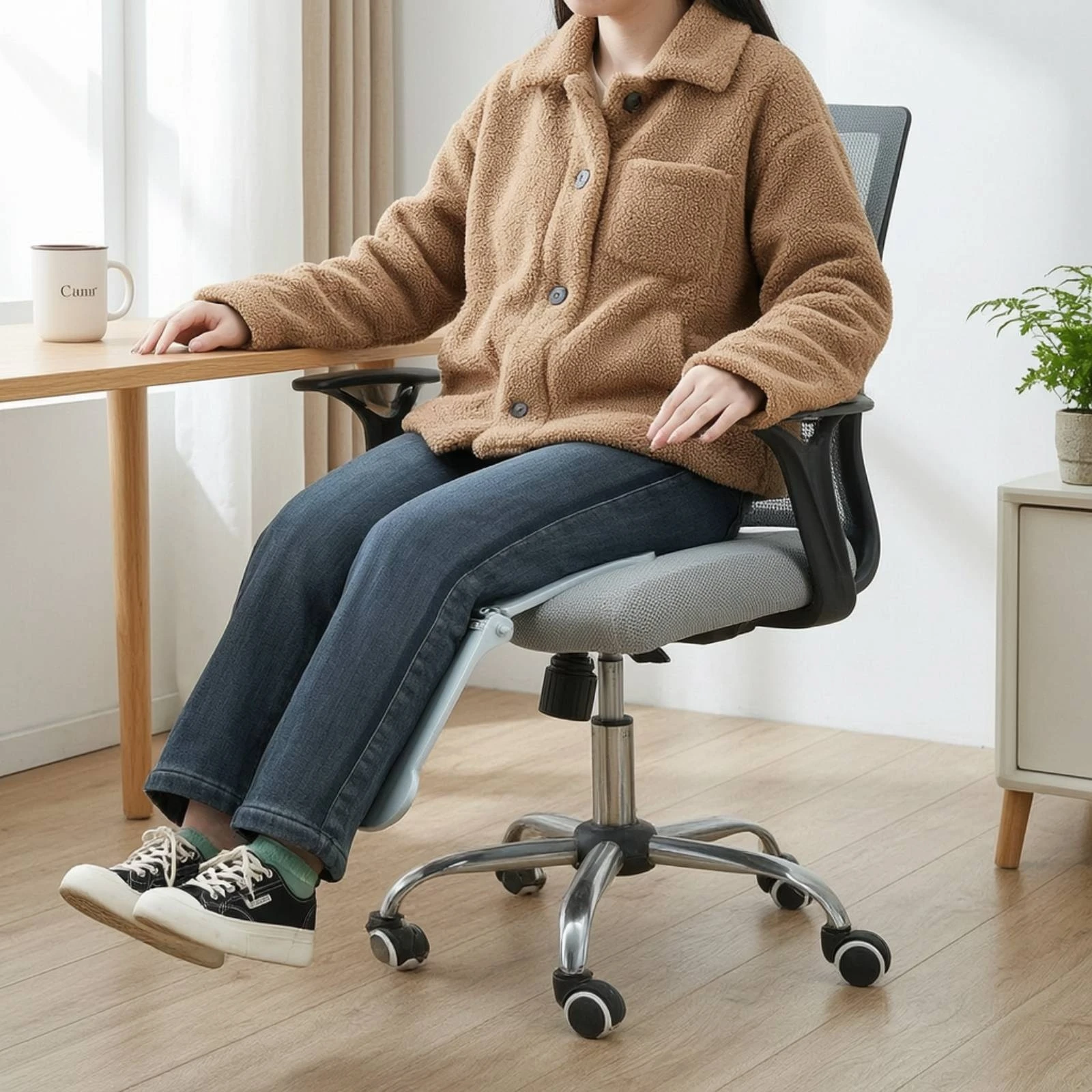 Foldable Leg Rest Ergonomic Portable Footrest Folding Leg Support Comfortable Foot Rest with Folding Support Stable