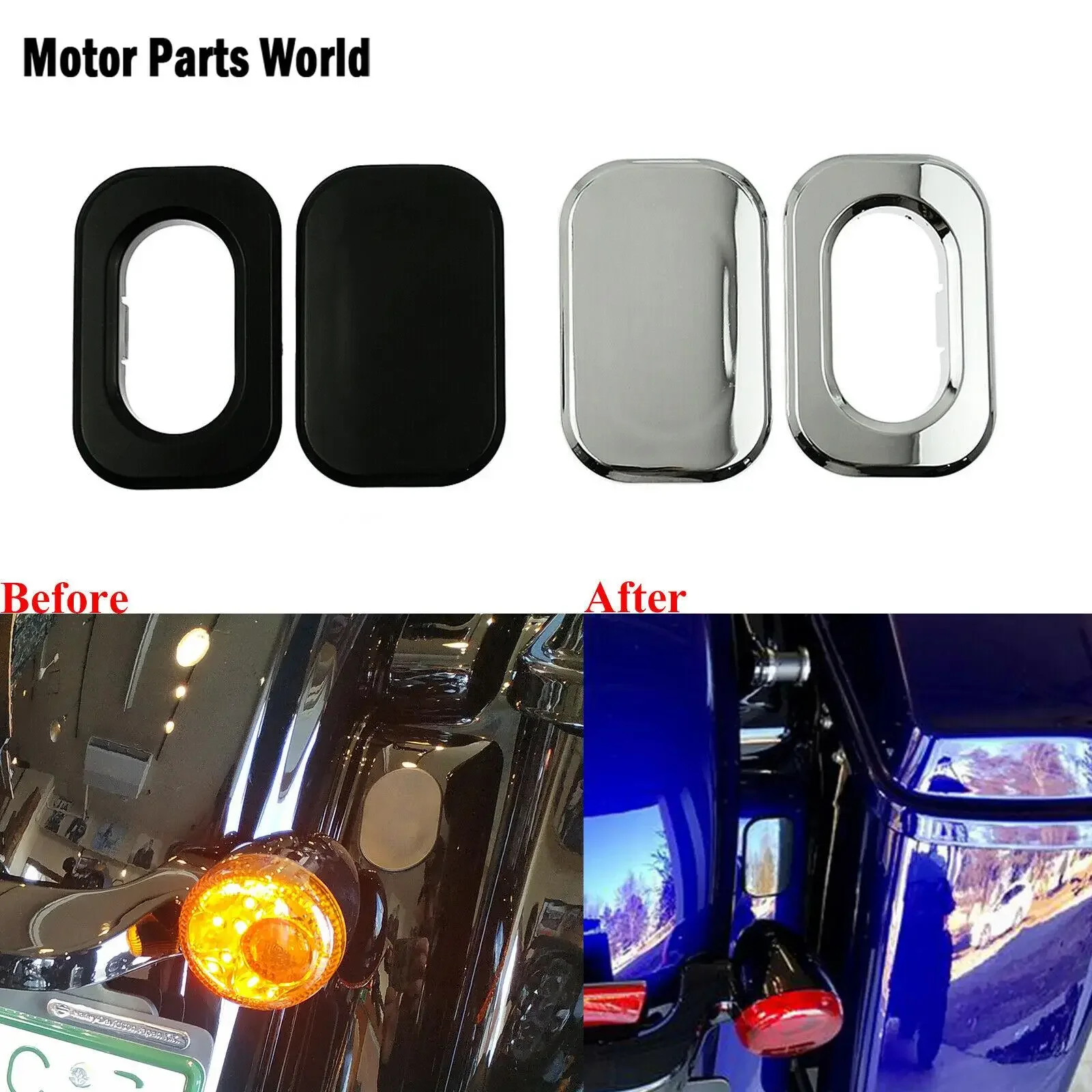 

Motorcycle Antenna Hole Accent Filler Cover Black/Chrome For Harley Touring Street Glide 2016-2019 Road Glide 2010-19 Road King