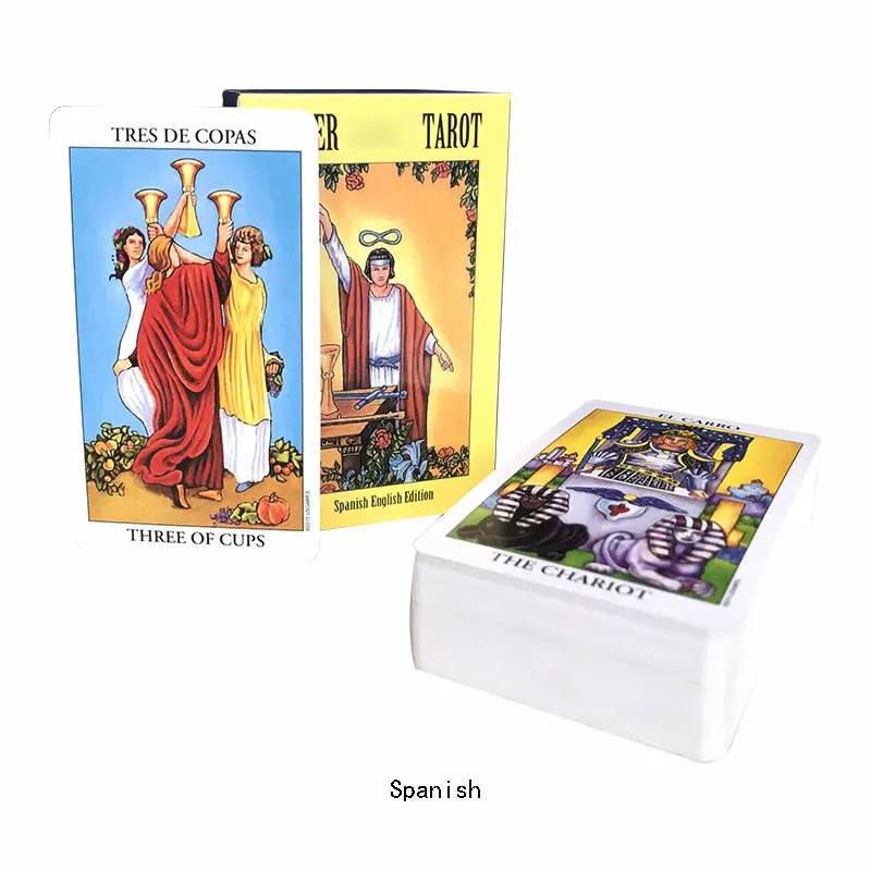 Spanish: Rider Tarot  And Beginners Tarot Card Fate Divination Prophecy Card Family Party Game Tarot Spanish Options