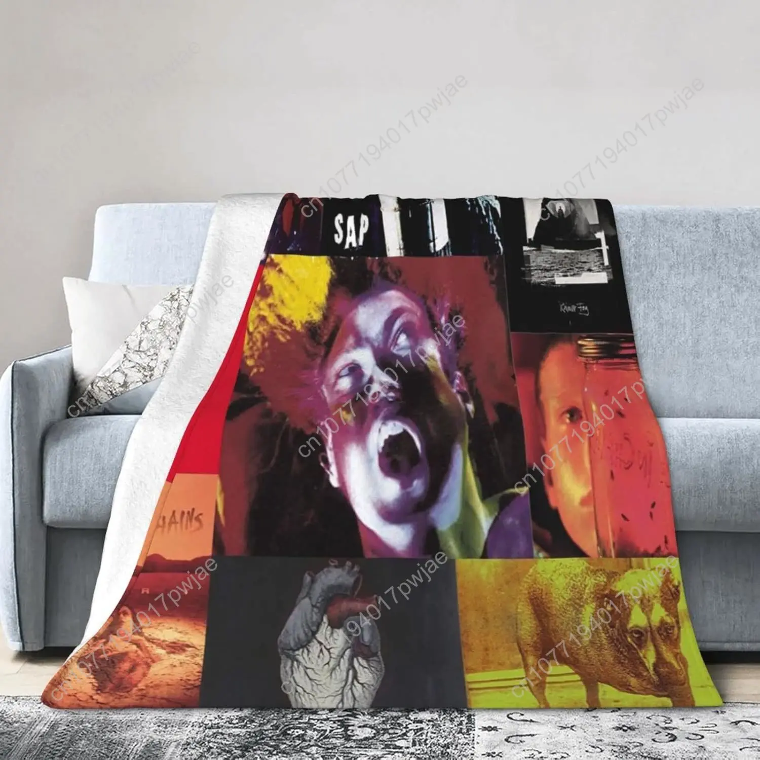 

Alice Rock in Band Chains Blanket Lightweight Flannel Throw Blankets Soft Bed Blanket Graphic Blanket Seasons Custom blankets