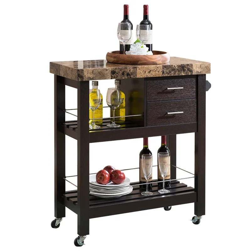 

Modern Minimalist Mobile Catering Cart Household Multi-Functional Kitchen Storage Car Sideboard Cabinet