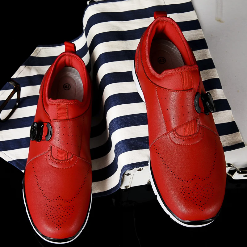 Men's Leather Golf Shoes High Quality Waterproof Non-slip Sports Golf Men Sneakers Comfortable Outdoor Golf Training Footwear