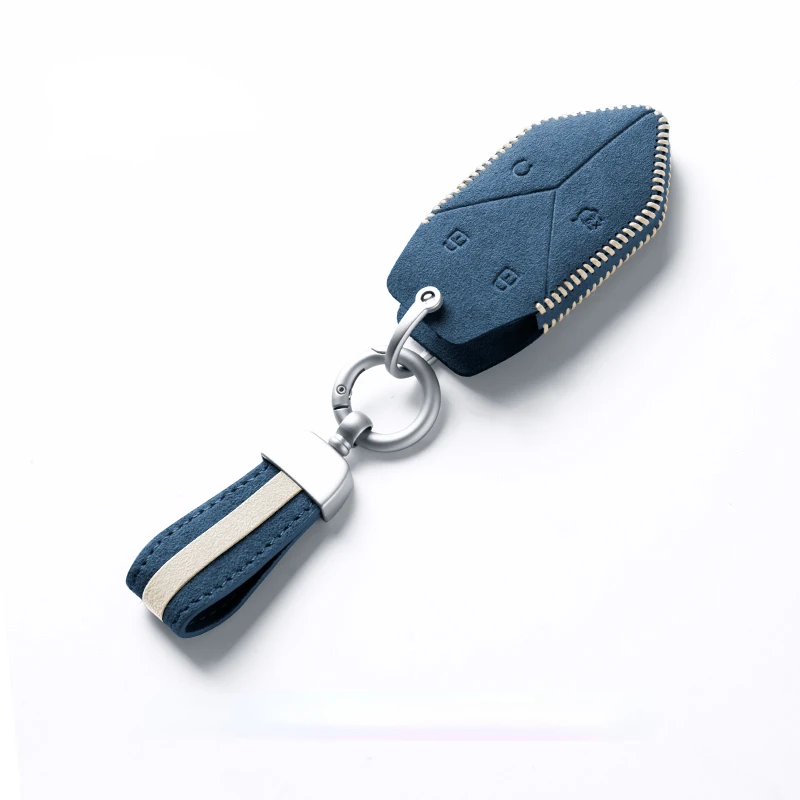 Suitable For BYD Leopard 5 2023 Simple Style Suede Car Remote Key Case Cover  Accessories Modification Parts