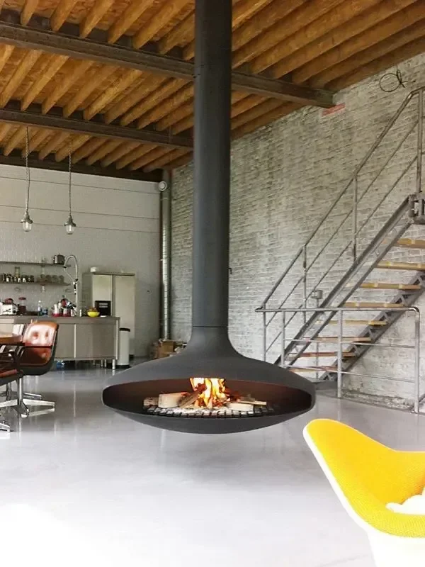 Indoor living fireplace wall-mounted design, suitable for hotels and villas, easy to insert and install