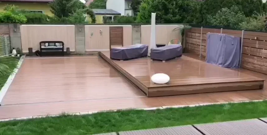2026 Sliding Decking Automatic Pool Cover with Remote Control Wooden Material