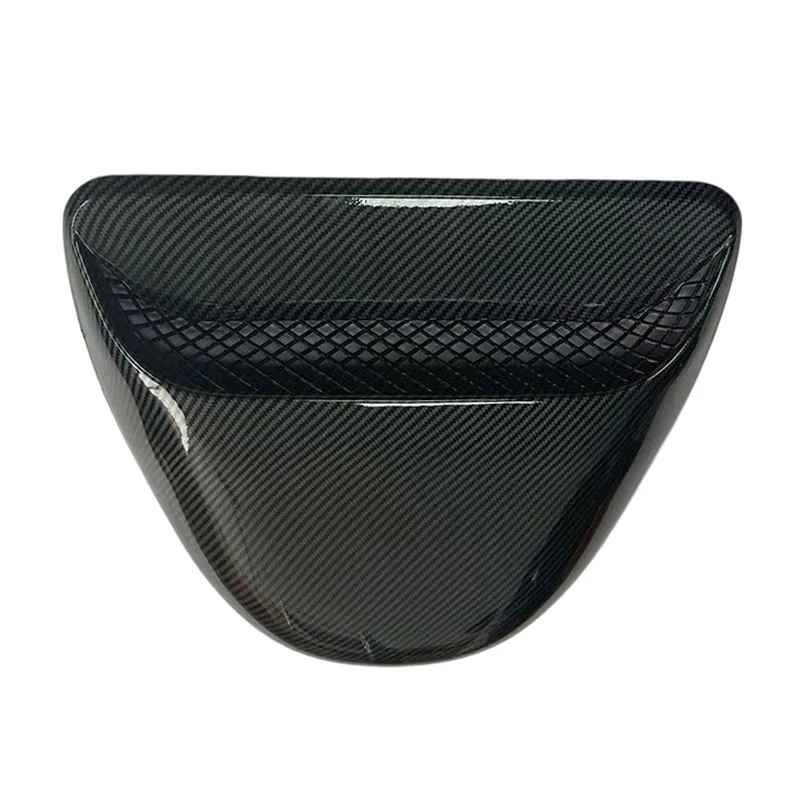 Universal Car Air Flow Intake Hood Scoop Vent Bonnet Decorative Cover Black Carbon Fiber Style