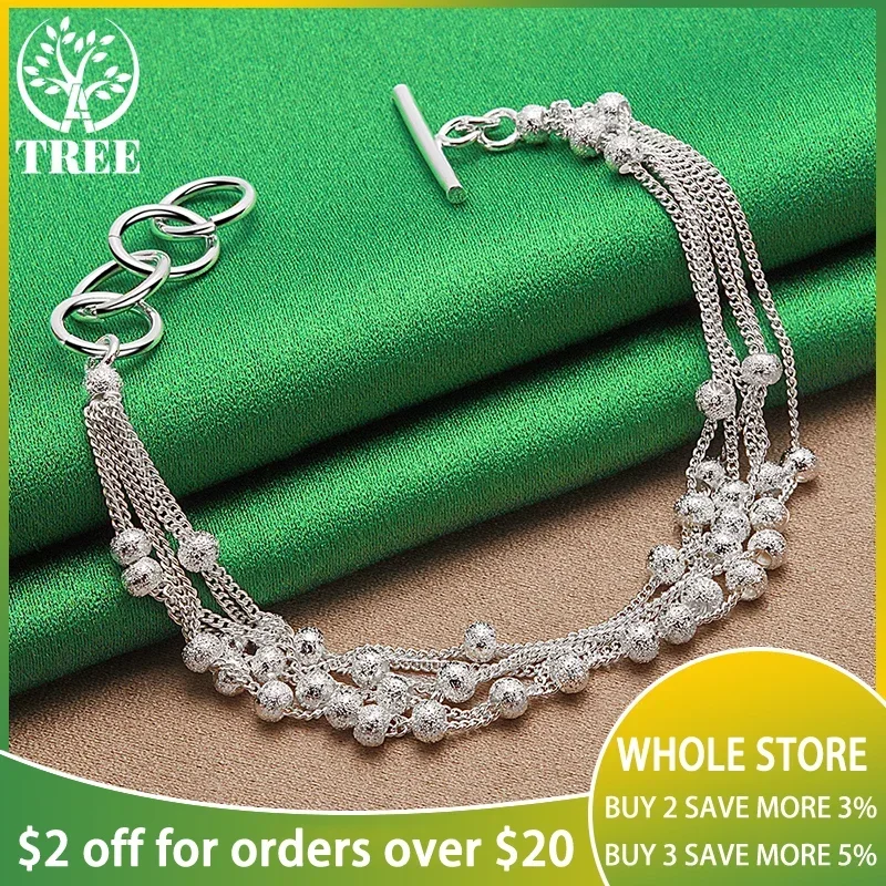 

ALITREE 925 Sterling Silver Bracelets Fashion Fine Beads Bracelet For Woman Party Wedding Birthday High Quality Jewelry Gifts
