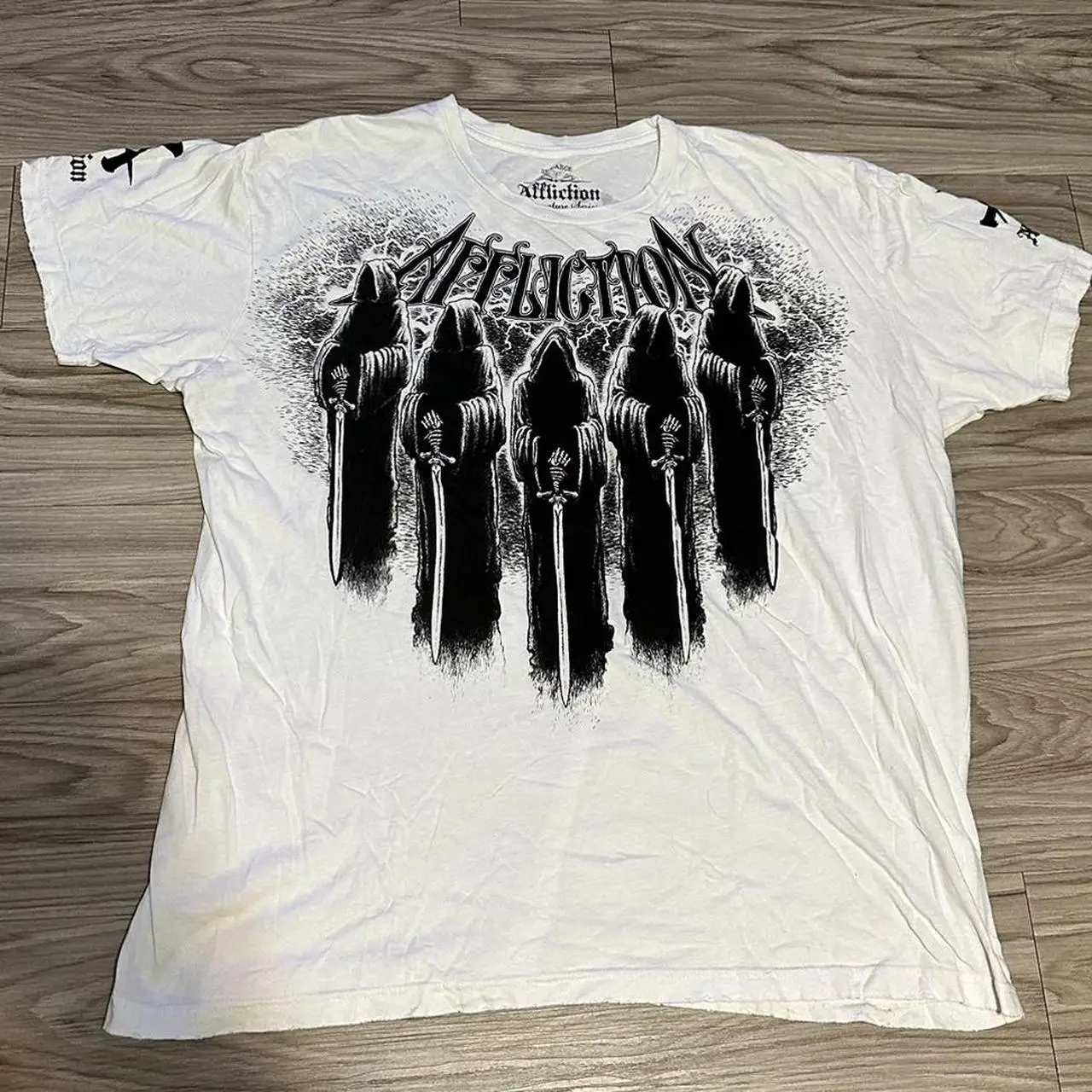 Affliction Grim Reaper Scythe Gothic T Shirt Men Women Oversized Unisex Cotton Tee Streetwear Casual Top Dark Theme Tops