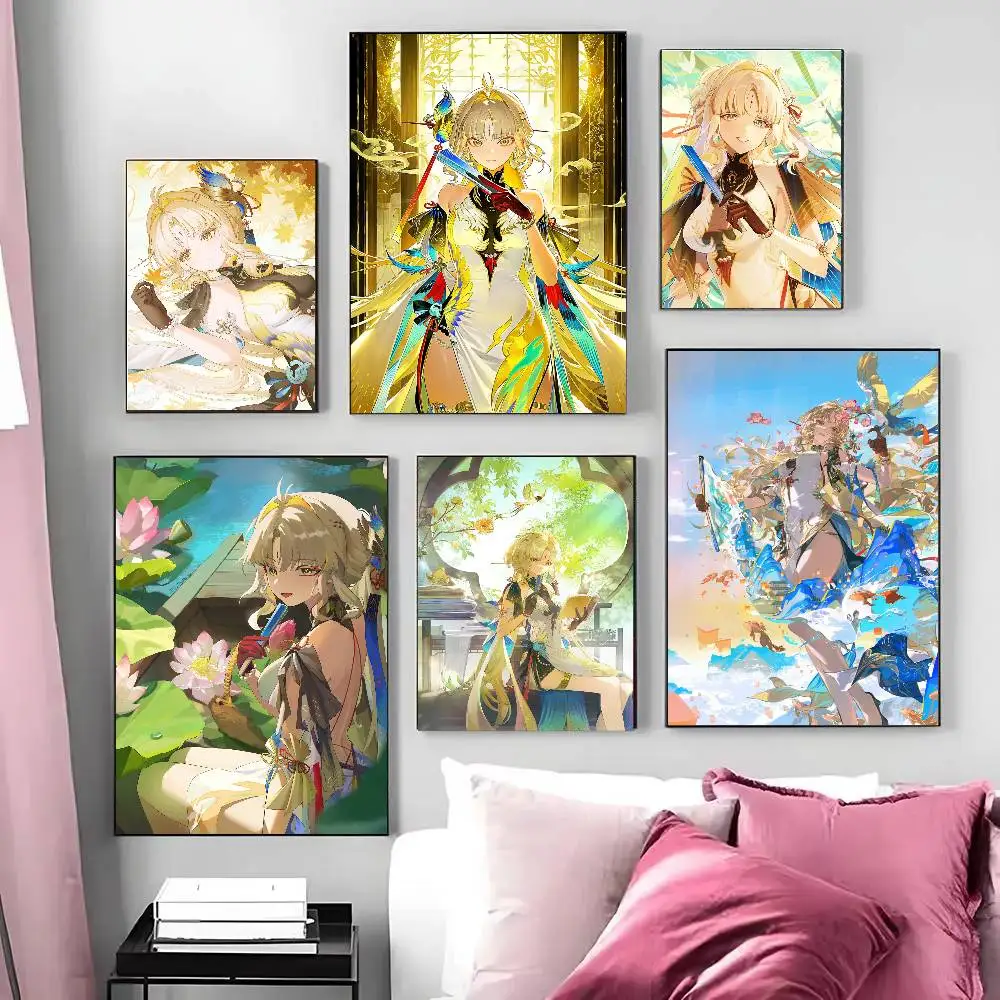 Suisui Anime Wuthering Waves Poster Art Sticky Wall Waterproof Home Living Room Bedroom Bar Aesthetic Decoration