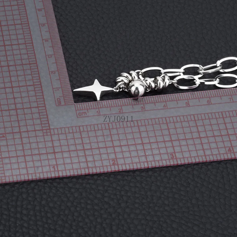 힙합 락 크로스 스타 매력 팔찌 유행 한국 십대 학생 핸드 체인 팔찌 여성을위한 스테인레스 스틸 팔찌 나