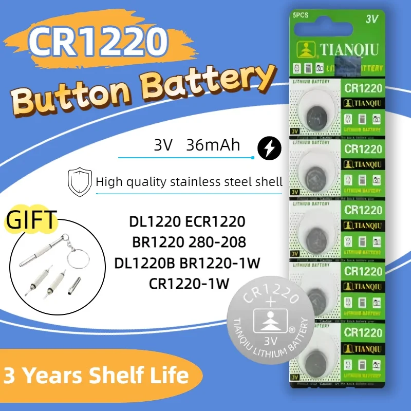 

2-50PCS CR1220 1.5V DL1220 L04 BR1220 ECR1220 Alkaline C oin Cell Silver Oxide Button Battery for Watch Toys Remote Calculato