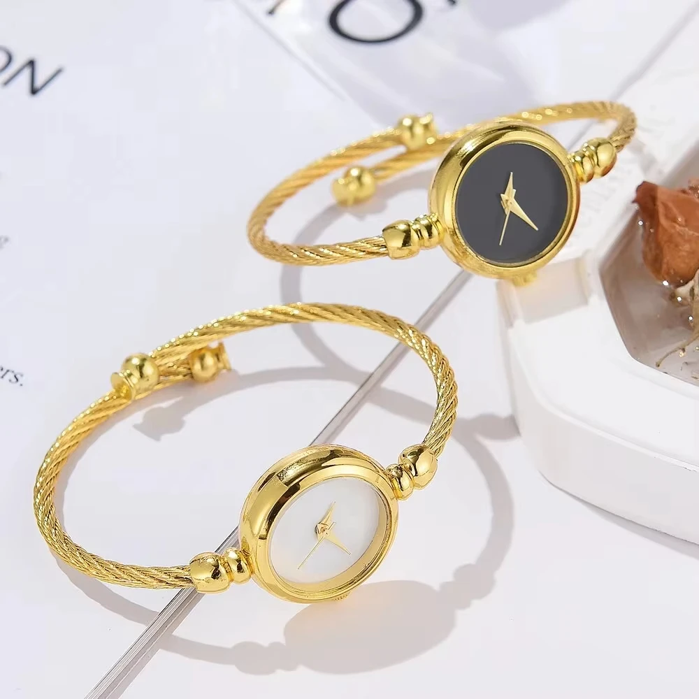 Watch 2 件套 Fashion Luxury Women's Watch Gold Fine Strap Ladies Watch for Bracelet Montre Femme Female Wrist Watch Women Clock Reloje