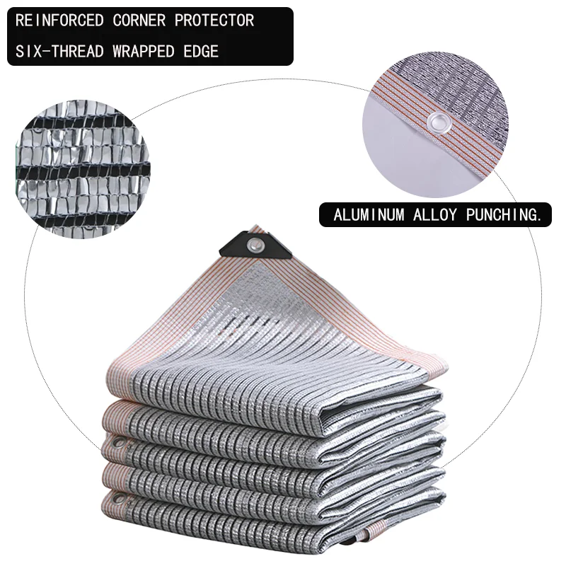 65% Aluminum Foil Shading Net, Building Insulation, Car Sunshade, Greenhouse Protection, Balcony Shading, Outdoor camp, Balcony