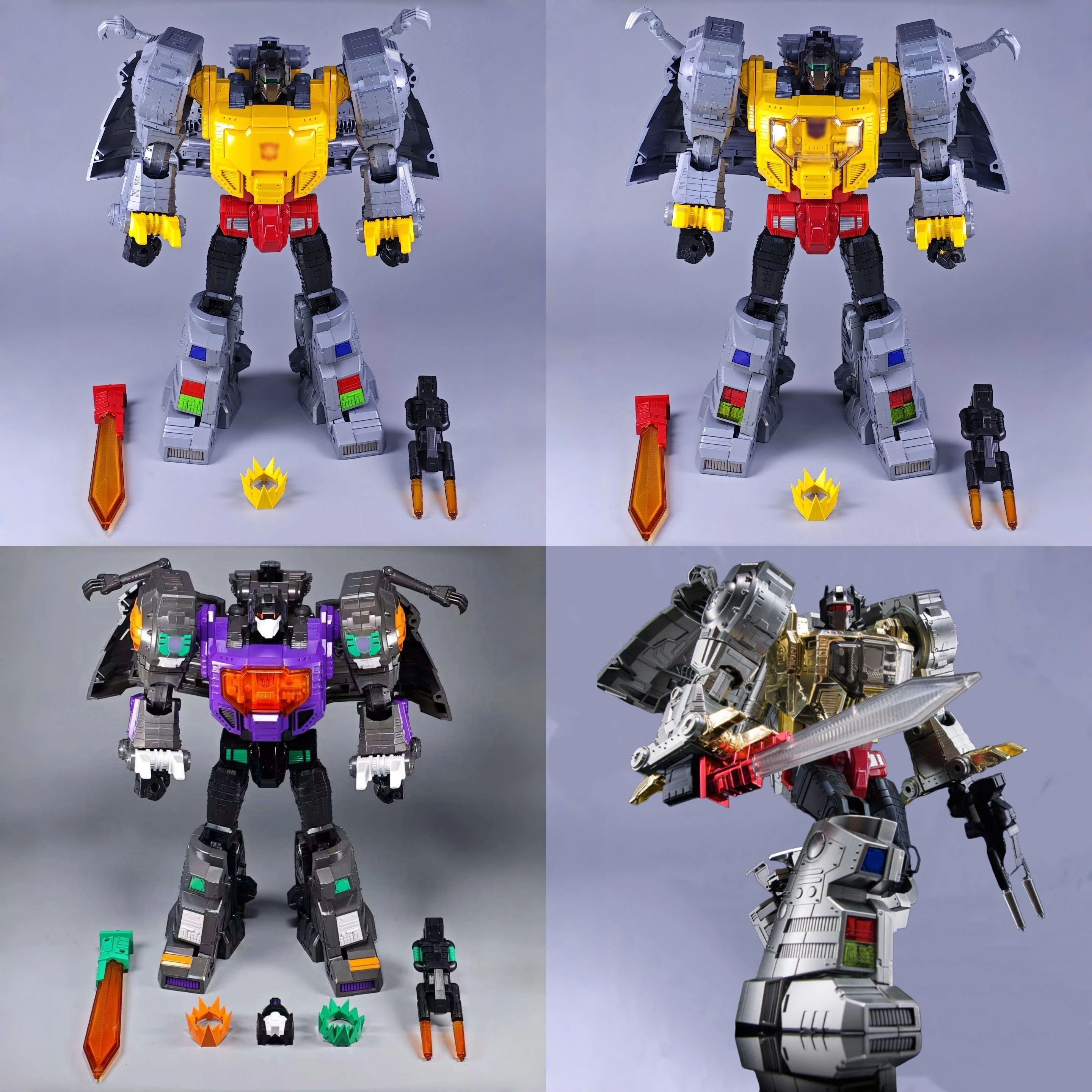 MP08 Grimlock كبير الحجم - لون الرسوم المتحركة / لون الفولاذ المقاوم للصدأ / لون المرآة (إصدار سبيكة) لعبة قابلة للتحويل