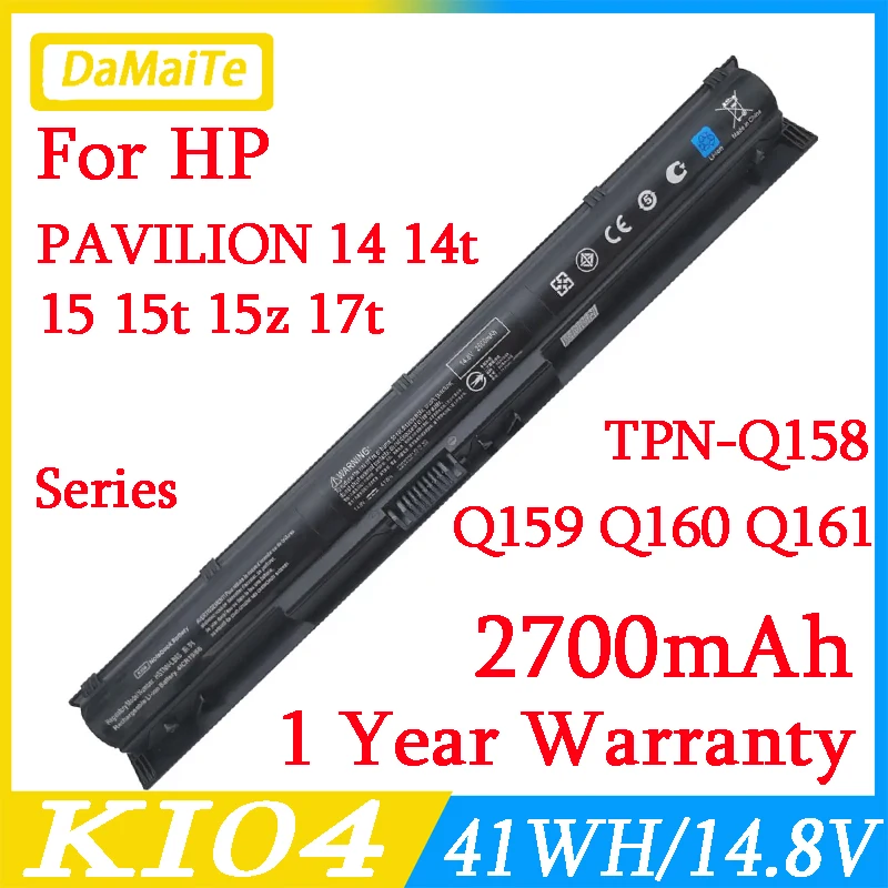 New K104 KI04 Laptop Battery 800049-001 HSTNN-DB6T/LB6R/LB6S/LB6TFor HP N2L84AA TPN-Q158 TPN-Q159 TPN-Q160 15-ab292nr 14-ab000