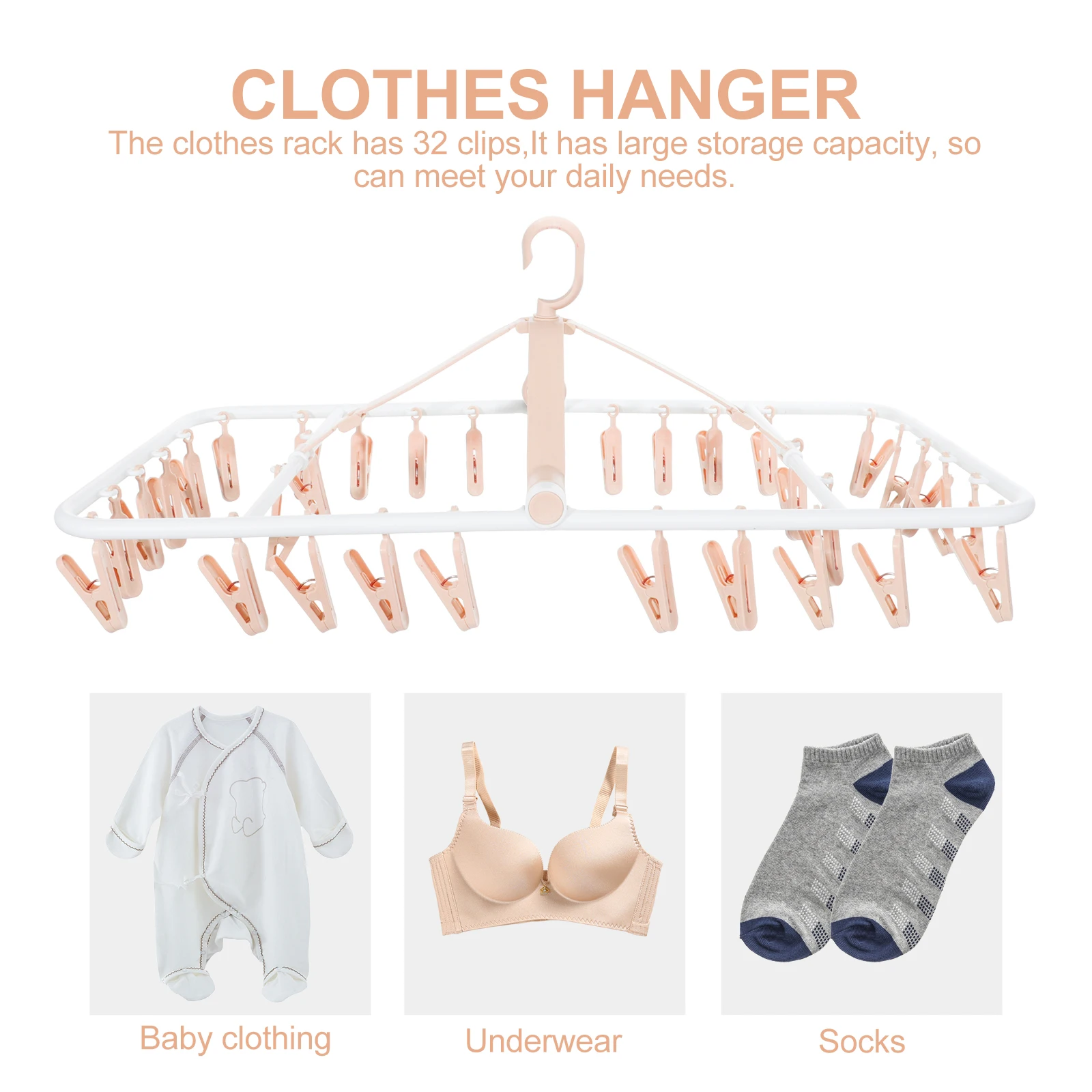 

Clothes and Socks Drying Rack Glove Stand Laundry Hanging Dryer Clips Lingerie Hangers