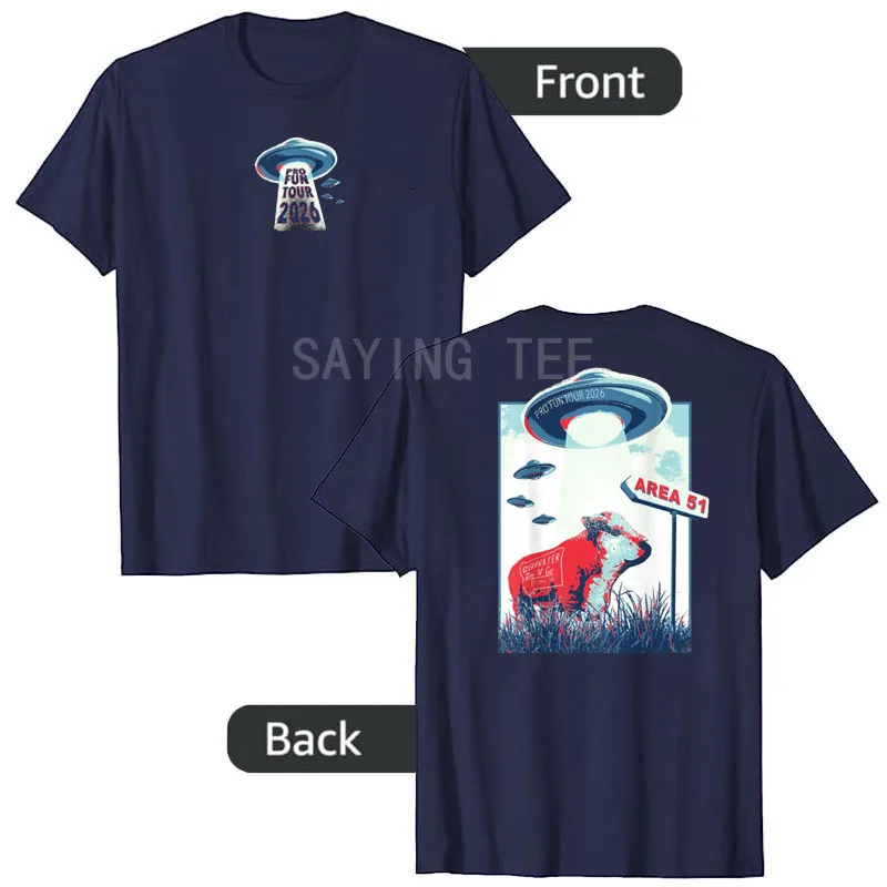 Pro Fun 2026 Tour T-Shirt Y2k UFO Alien Grafik Streetwear Kleidung Humor Lustige Kurzarm-Blusen Neuartige T-Shirts Personalisiertes Oberteil – Detail 6