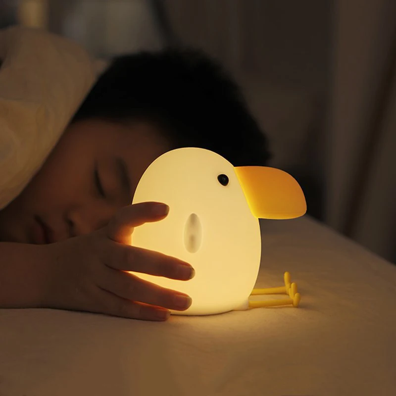 Luce notturna per bambini con uccelli ricaricabili, luce notturna a LED multicolore, cambio colore, Timer da 30 minuti per l'allattamento al seno, la scuola materna