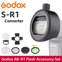 Godox AK-R1 S-R1 Barn Door, Snoot, Color Filter, Reflector, Honeycomb, Diffuser Ball Kits for Godox AD200 H200R V1 Flash Head