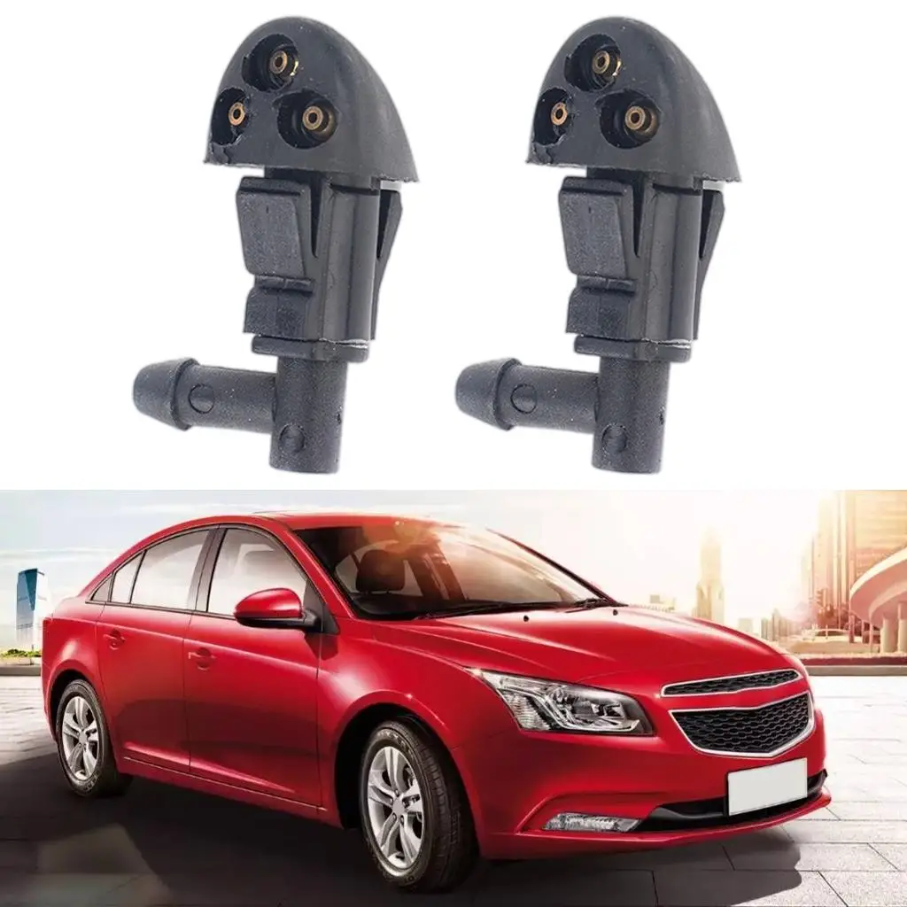Car Windshield Wiper Spray Nozzle Black 2pcs Replacement for Chevrolet Cruze 2009-2014 Accessories